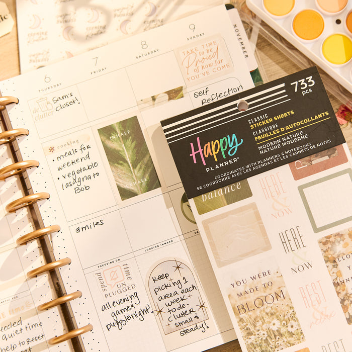 The Happy Planner CLASSIC Value Pack Stickers - Modern Nature - 30 Sheets