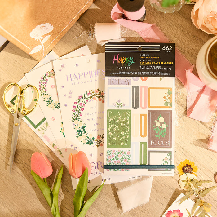 The Happy Planner CLASSIC Value Pack Stickers - Spring Tapestry - 30 Sheets