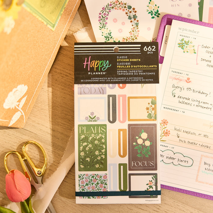 The Happy Planner CLASSIC Value Pack Stickers - Spring Tapestry - 30 Sheets