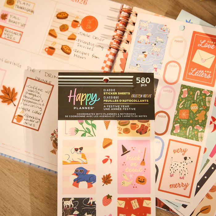 The Happy Planner CLASSIC Value Pack Stickers - A Festive Year - 30 Sheets