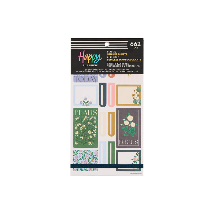 The Happy Planner CLASSIC Value Pack Stickers - Spring Tapestry - 30 Sheets