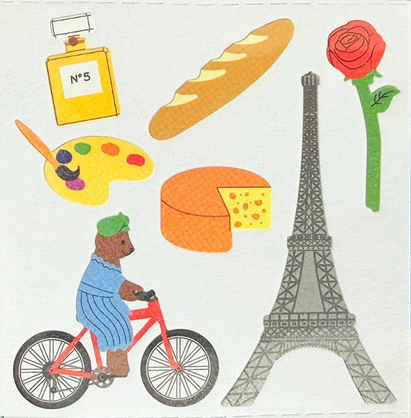 Twinkle Stickers - Bear Biking in Paris