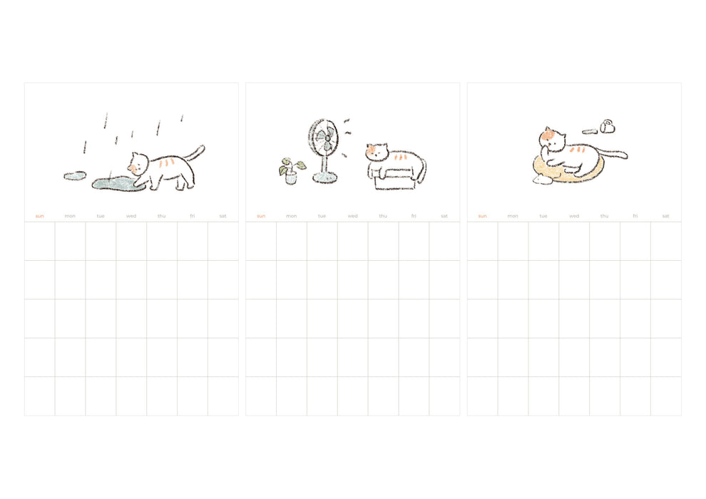Monthly Plan Calendar Stickers - Cats