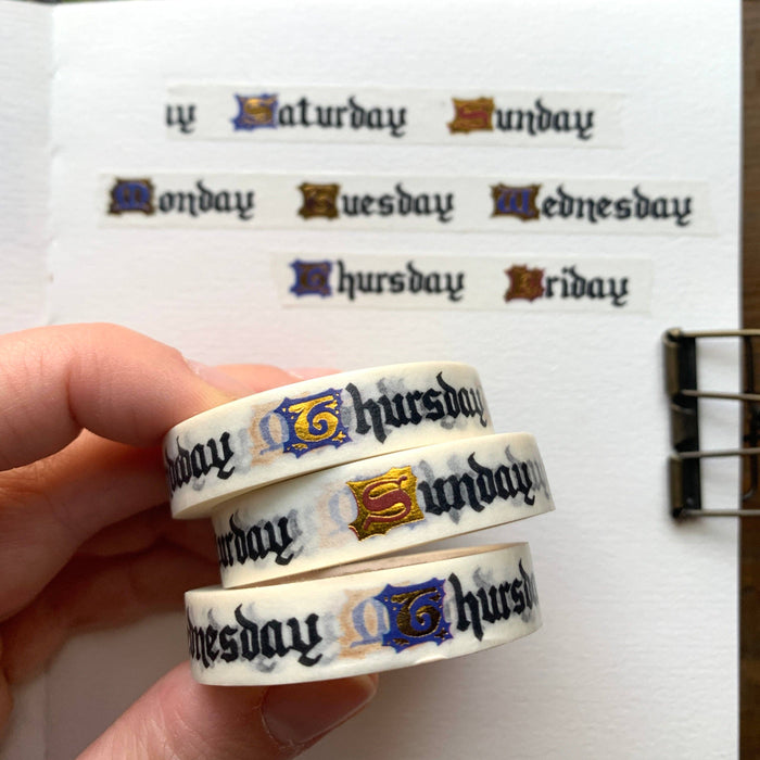 Medieval Days of the Week 10mm Washi Tape