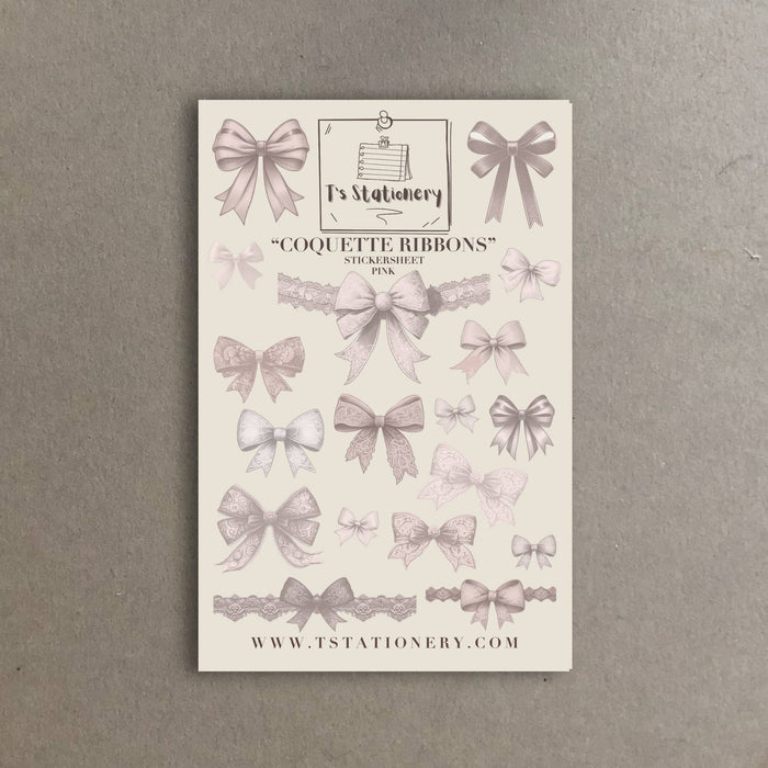 Coquette Ribbons Sticker Sheet