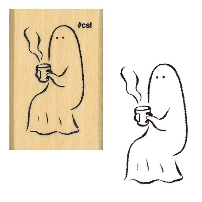 Kodomo No Kao 'I Love Stamp' Series Wood Stamp - Ghost Tea