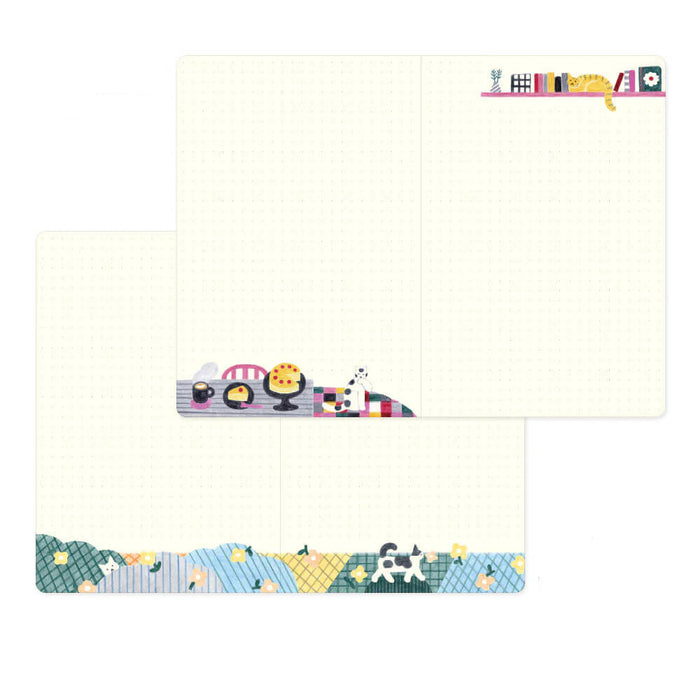 Midori Yuru Log B6 Notebook - Cat