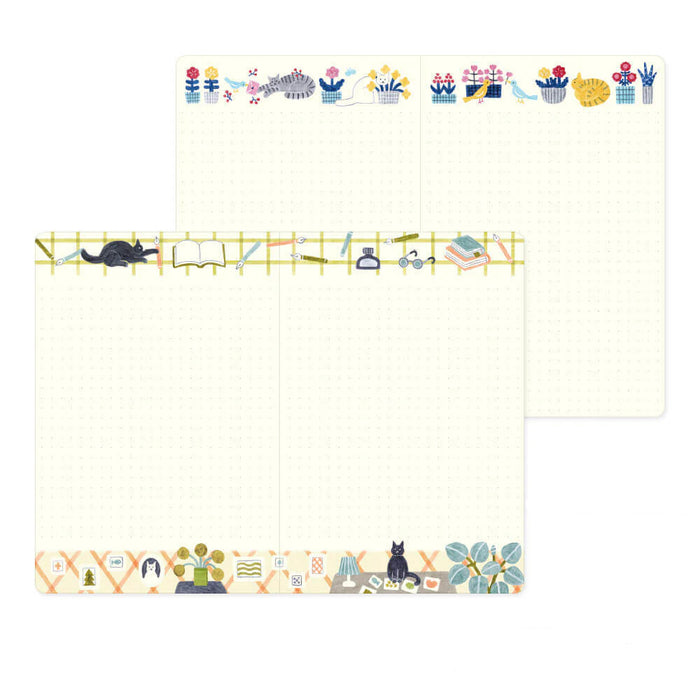 Midori Yuru Log B6 Notebook - Cat