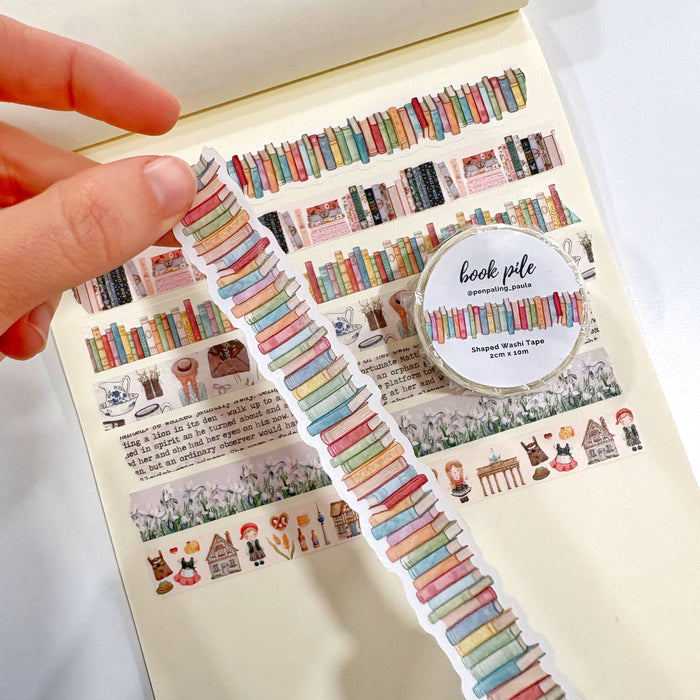 Book Pile - Die-Cut Washi Tape