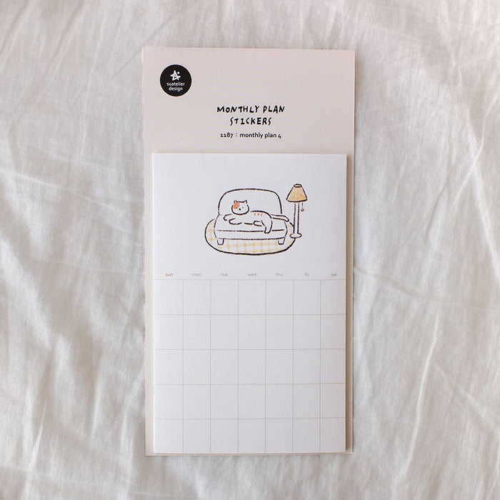 Monthly Plan Calendar Stickers - Cats