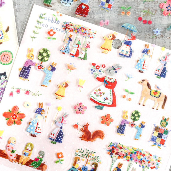 Aiko Fukawa Clear Stickers - Rabbit Garden