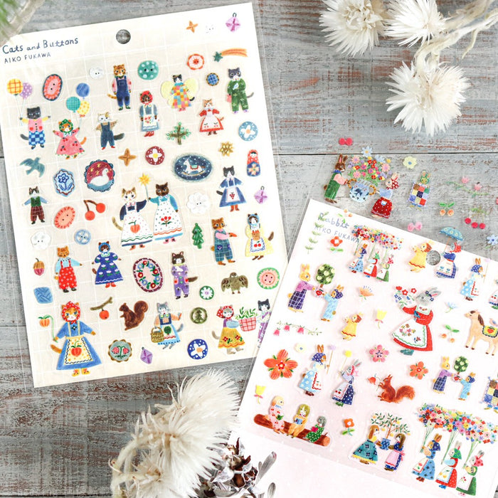 Aiko Fukawa Clear Stickers - Rabbit Garden