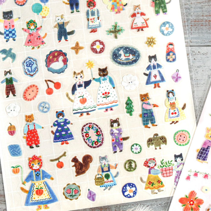 Aiko Fukawa Clear Stickers - Cats and Buttons