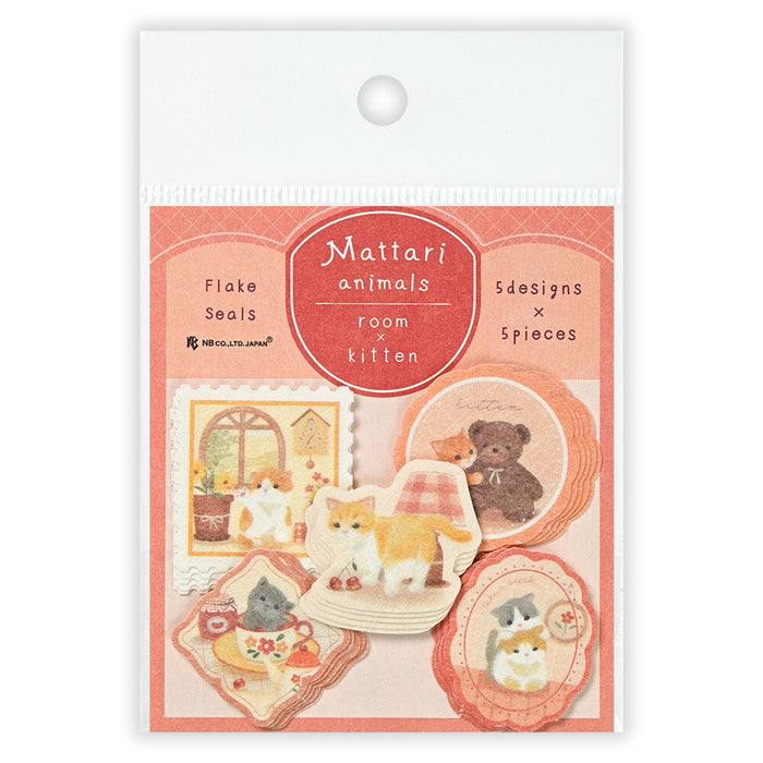 Mattari Animals Flake Stickers - Kitten
