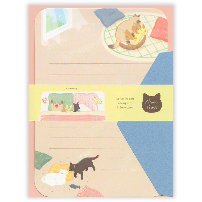'Nyantomo' Series Letter Writing Set - Sleeping Cats