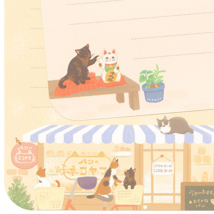 'Nyantomo' Series Letter Writing Set - Cats in the Old Downtown Area