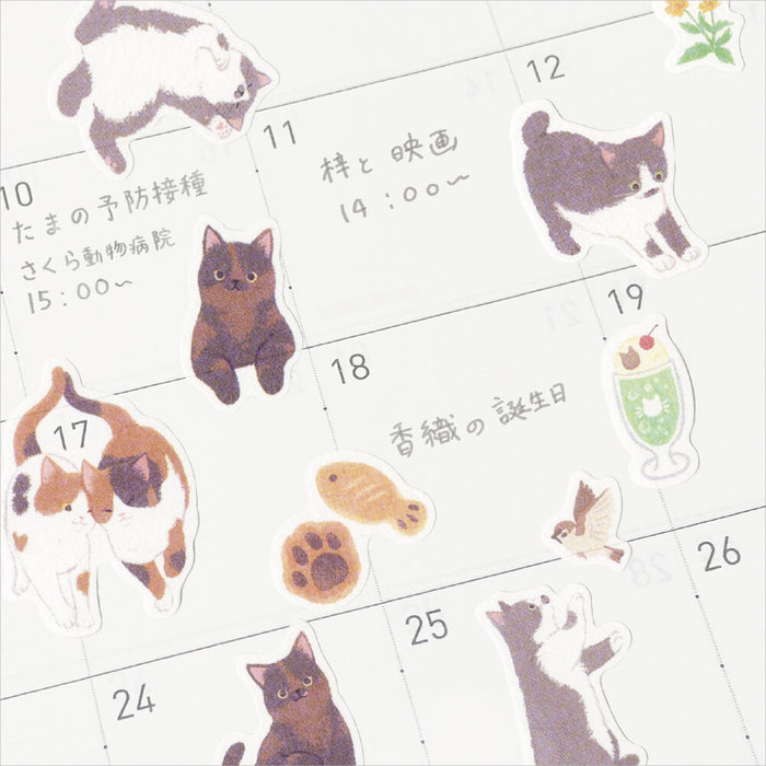 'Nyantomo' Series Stickers - Cats in the Old Downtown Area