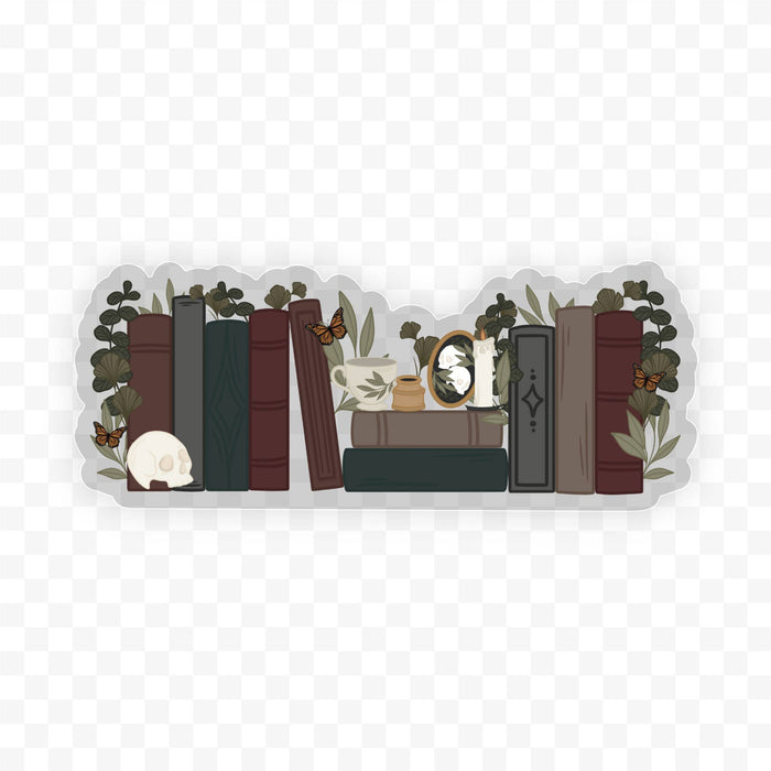 Dark Academia Bookshelf Vinyl Sticker