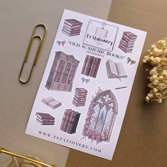 Old Academic Books Sticker Sheet