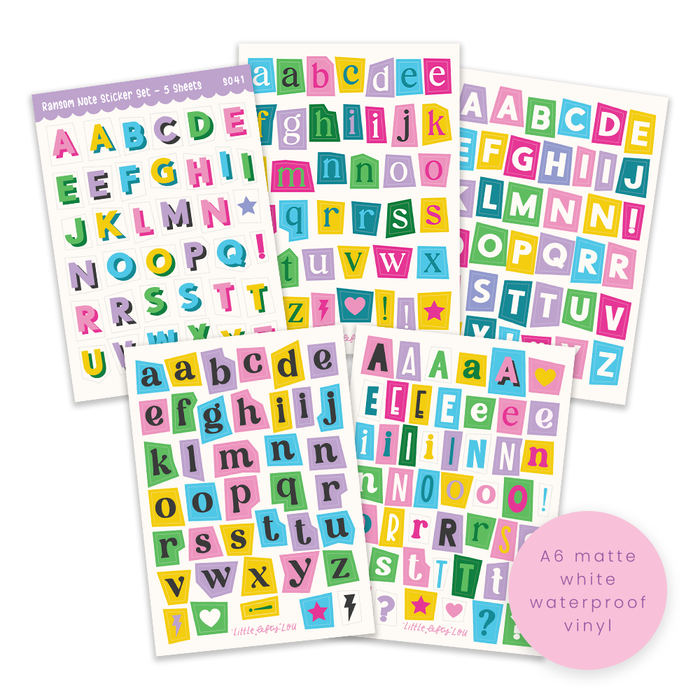 Ransom Note Sticker Set - 5 Sheets