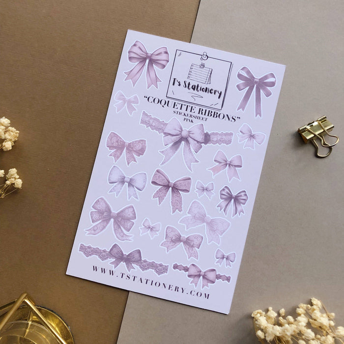 Coquette Ribbons Sticker Sheet