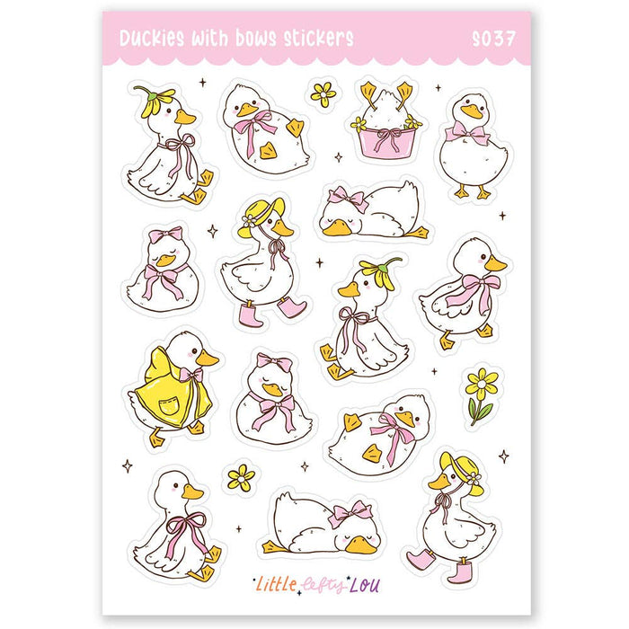 A6 Duckies With Bows Sticker Sheet