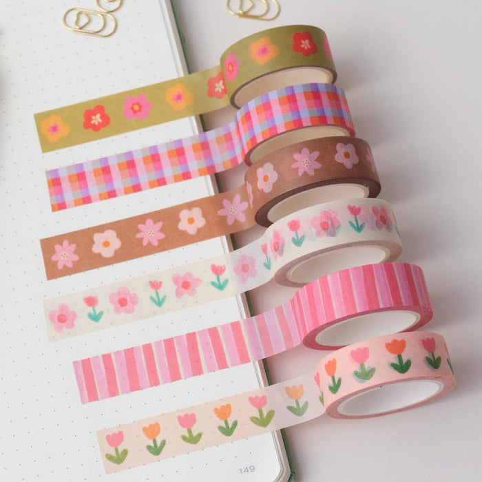 Colourful Pink Gingham Washi Tape
