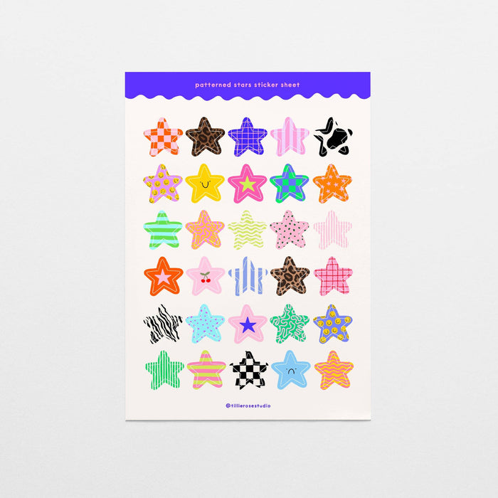 Patterned Stars Sticker Sheet