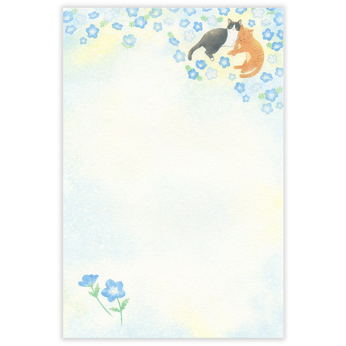 Letter Writing Pad - Nemophila & Cats