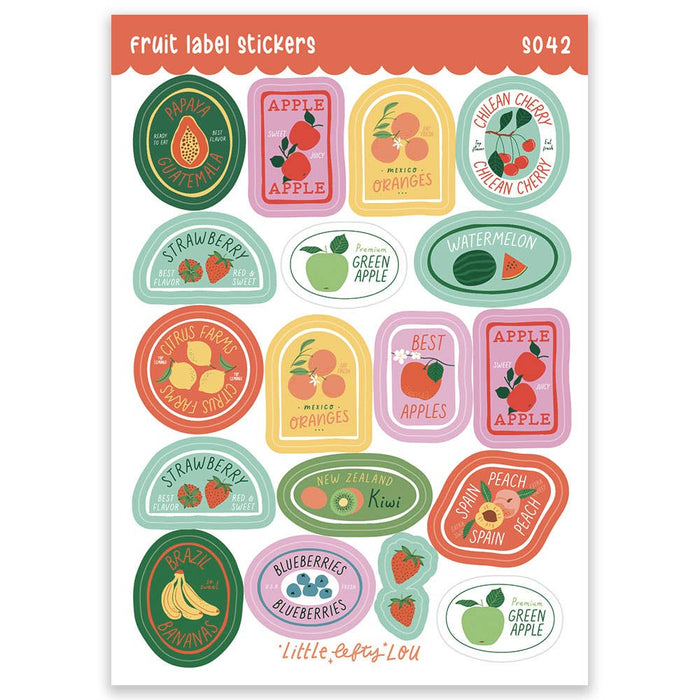 A6 Fruit Label Sticker Sheet