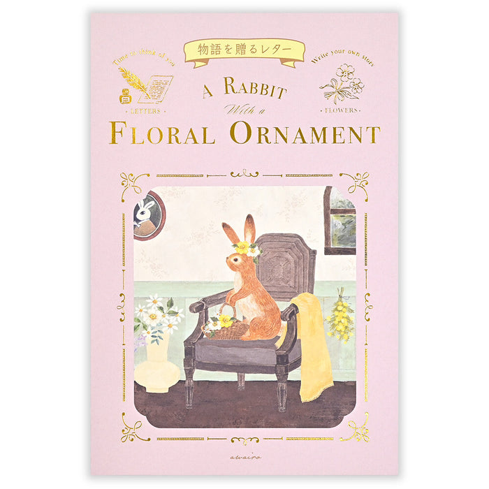Letter Writing Pad - Rabbit & Flowers