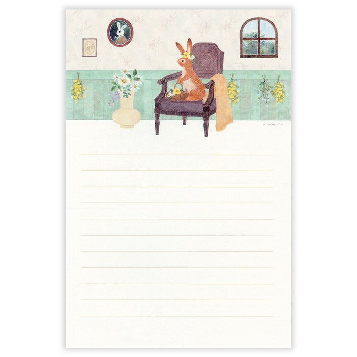Letter Writing Pad - Rabbit & Flowers