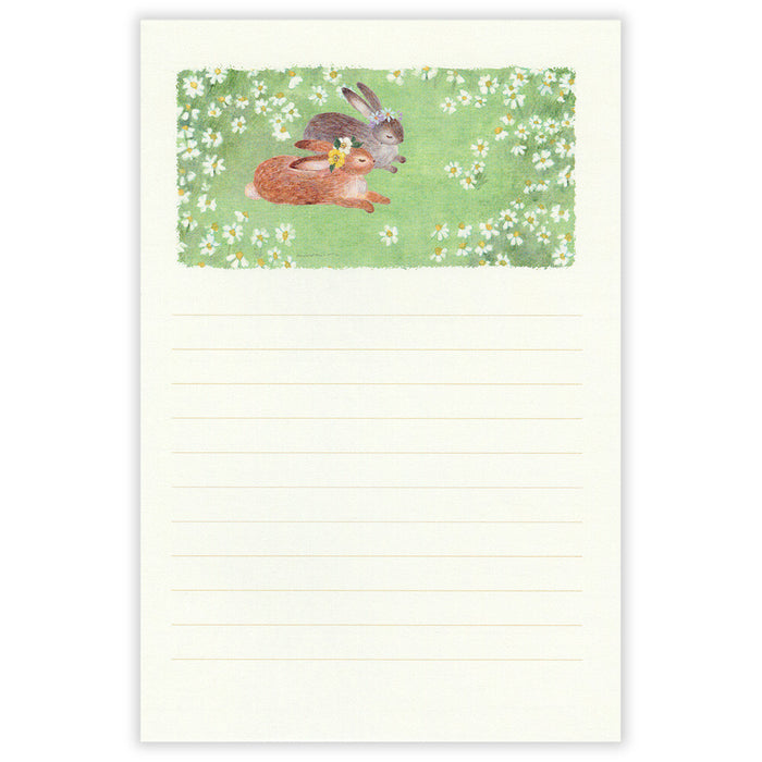 Letter Writing Pad - Rabbit & Flowers
