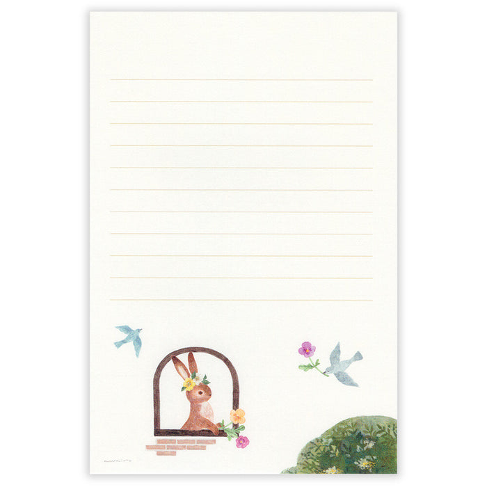 Letter Writing Pad - Rabbit & Flowers