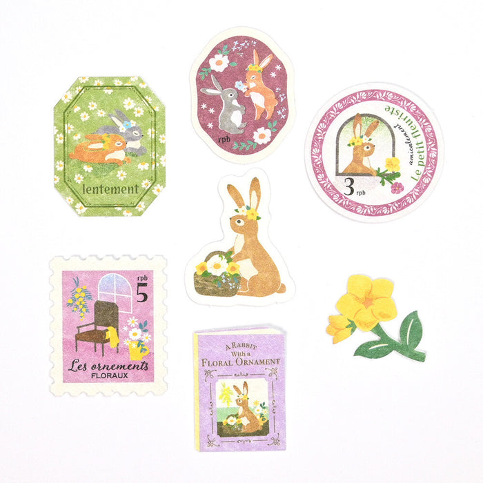 Flake Stickers - Rabbit & Flowers