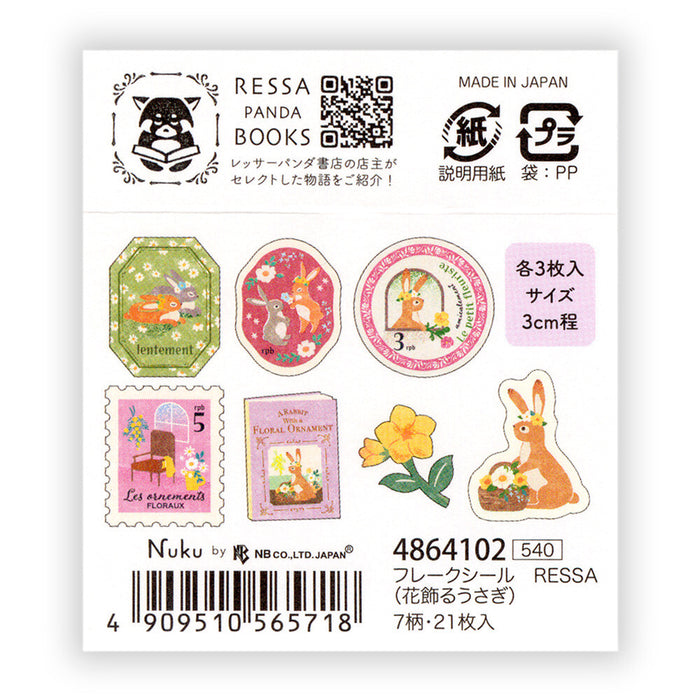 Flake Stickers - Rabbit & Flowers