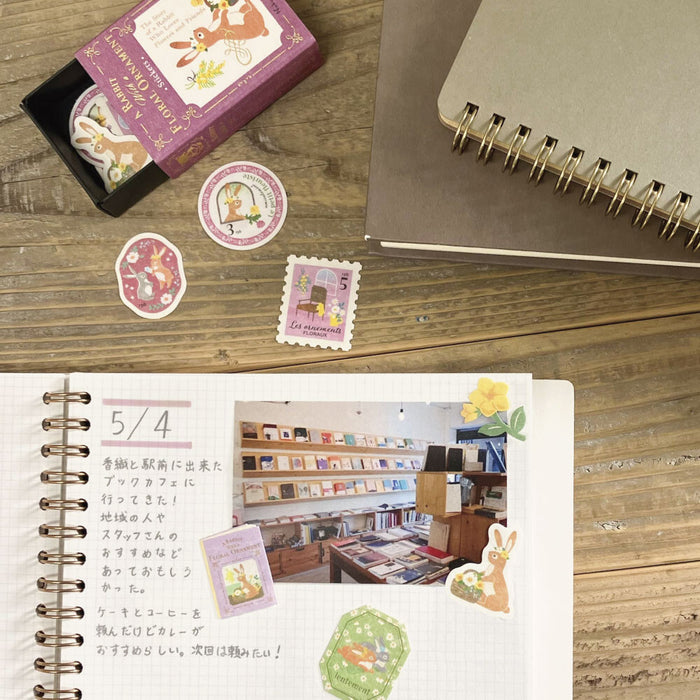 Flake Stickers - Rabbit & Flowers