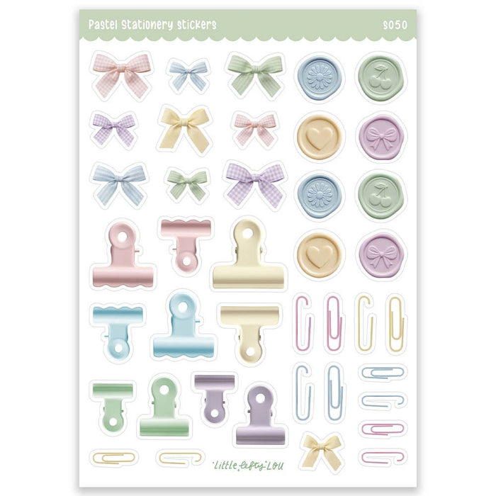 A5 Pastel Stationery Clear Sticker Sheet