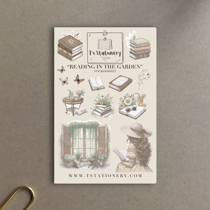 Reading In The Garden Sticker Sheet
