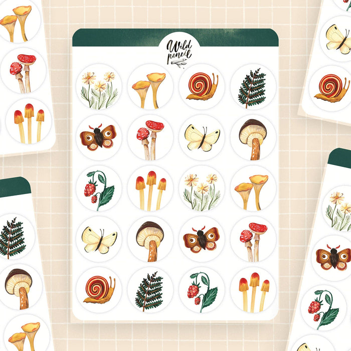 Sticker Sheet — Forest Circles
