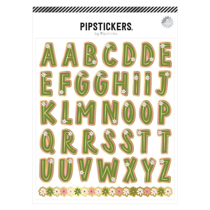 Dainty Daisies Big Alphabet Stickers (5 Sheets)