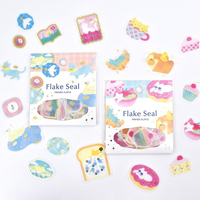 Kazu Miyashita x Papier Platz Gold Foil Flake Stickers - Cat Day