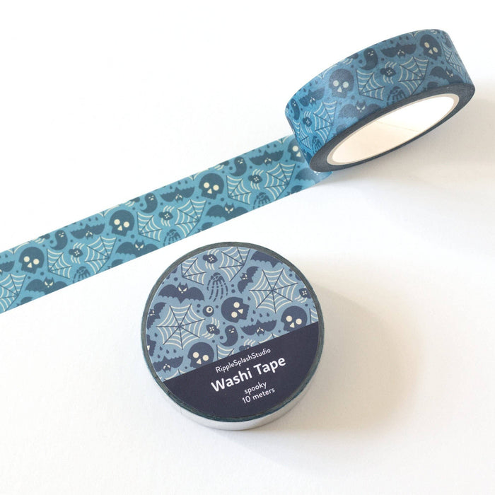 Blue Halloween Spooky Washi Tape