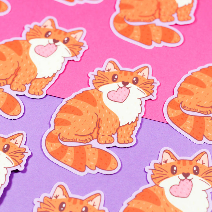 Orange Tabby Cat Vinyl Sticker