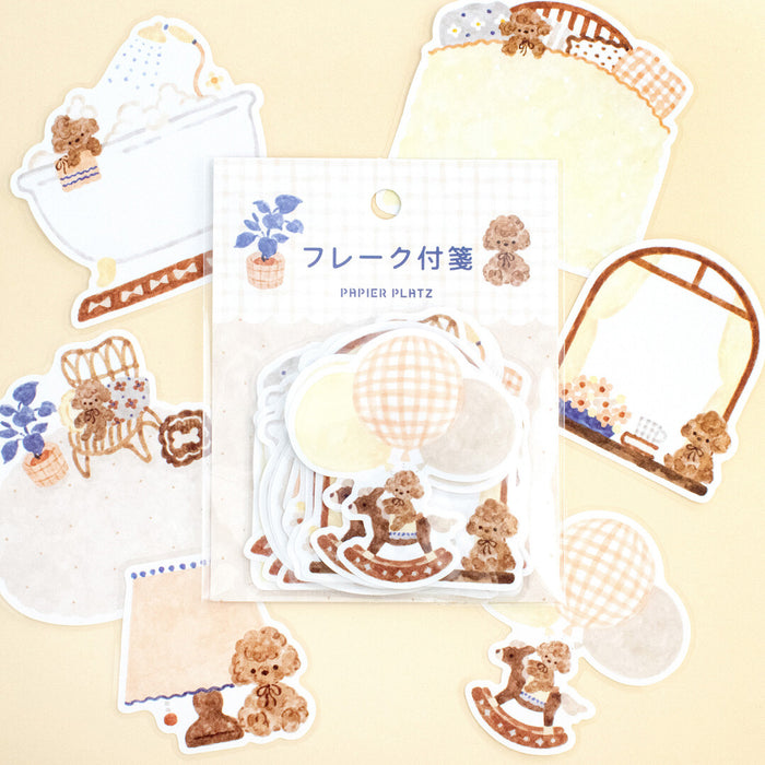 Nakauchi Waka x Papier Platz Flake Sticky Notes - Dog & Interior