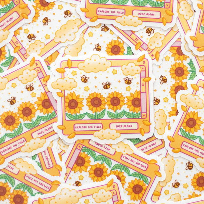 Sunflower Dreams Clear Vinyl Sticker