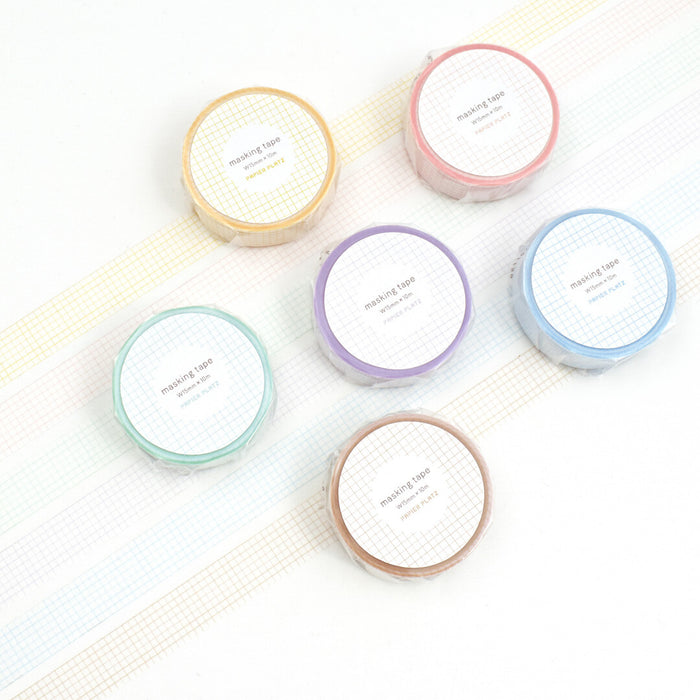 Pastel Grid Washi Tape - 6 Colours