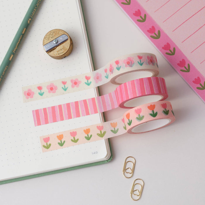 Pink and Red Stripes Washi Tape