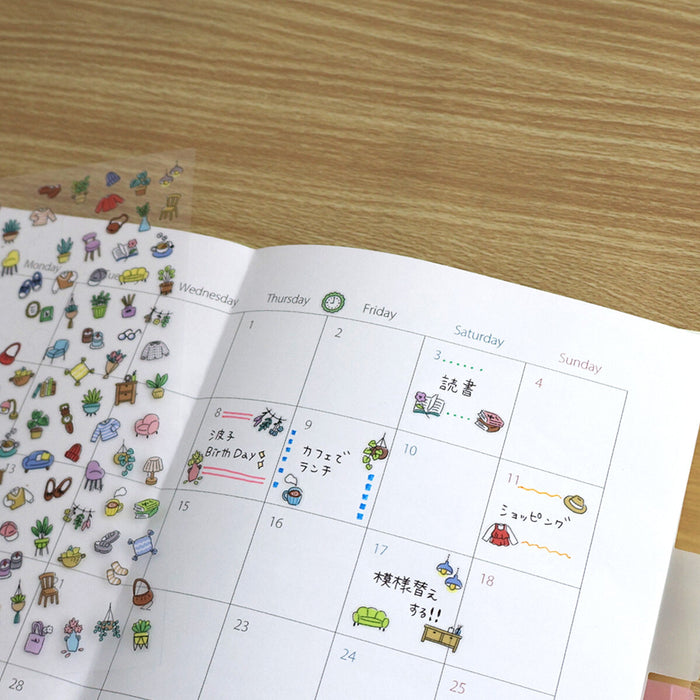 Mind Wave 'Poko Time' Series Clear Stickers - Interior