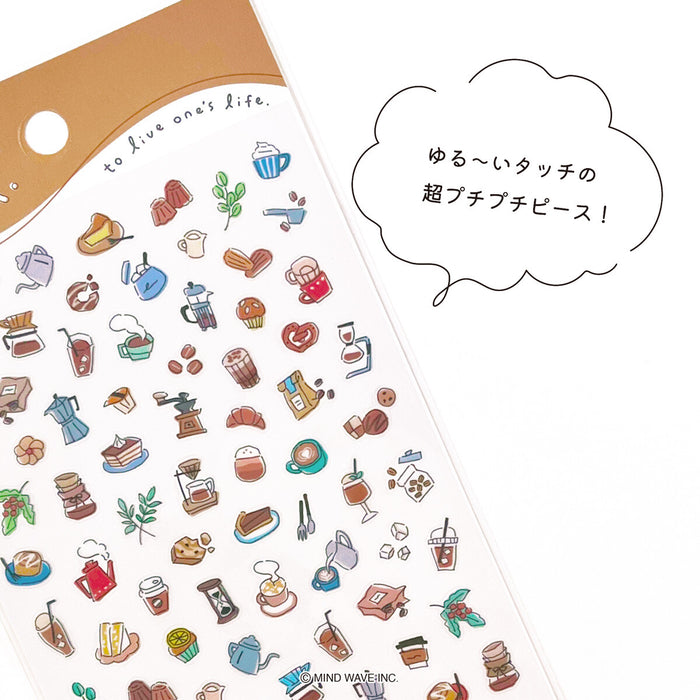 Mind Wave 'Poko Time' Series Clear Stickers - Coffee